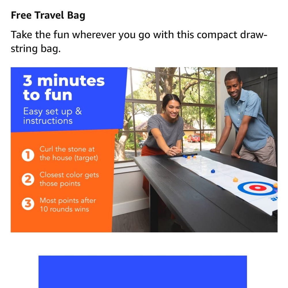 Elite Sportz Equipment Table Top Curling Game for Adults, Kids & Families
